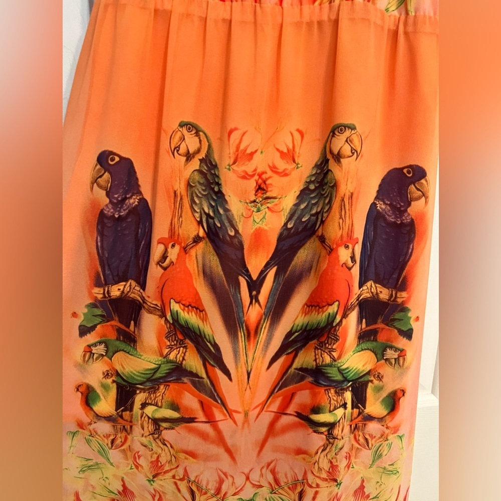 W118 by WALTER BAKER Tropical PARROT JUNGLE Maxi DRESS Size Small NWOT - Picture 6 of 6